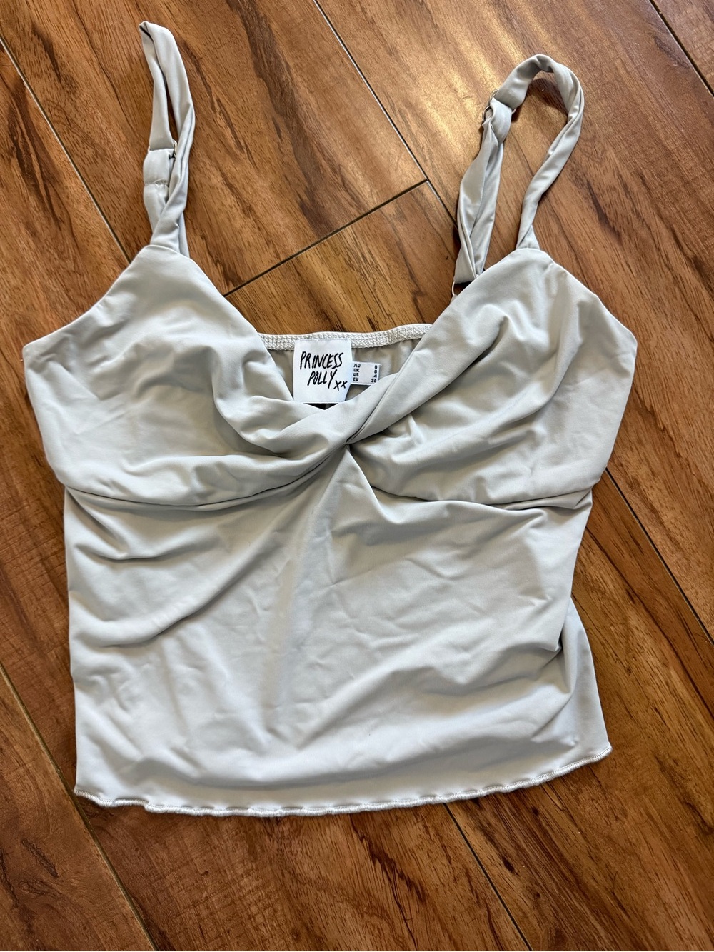 Princess Polly Light Cream Twist Front Cami